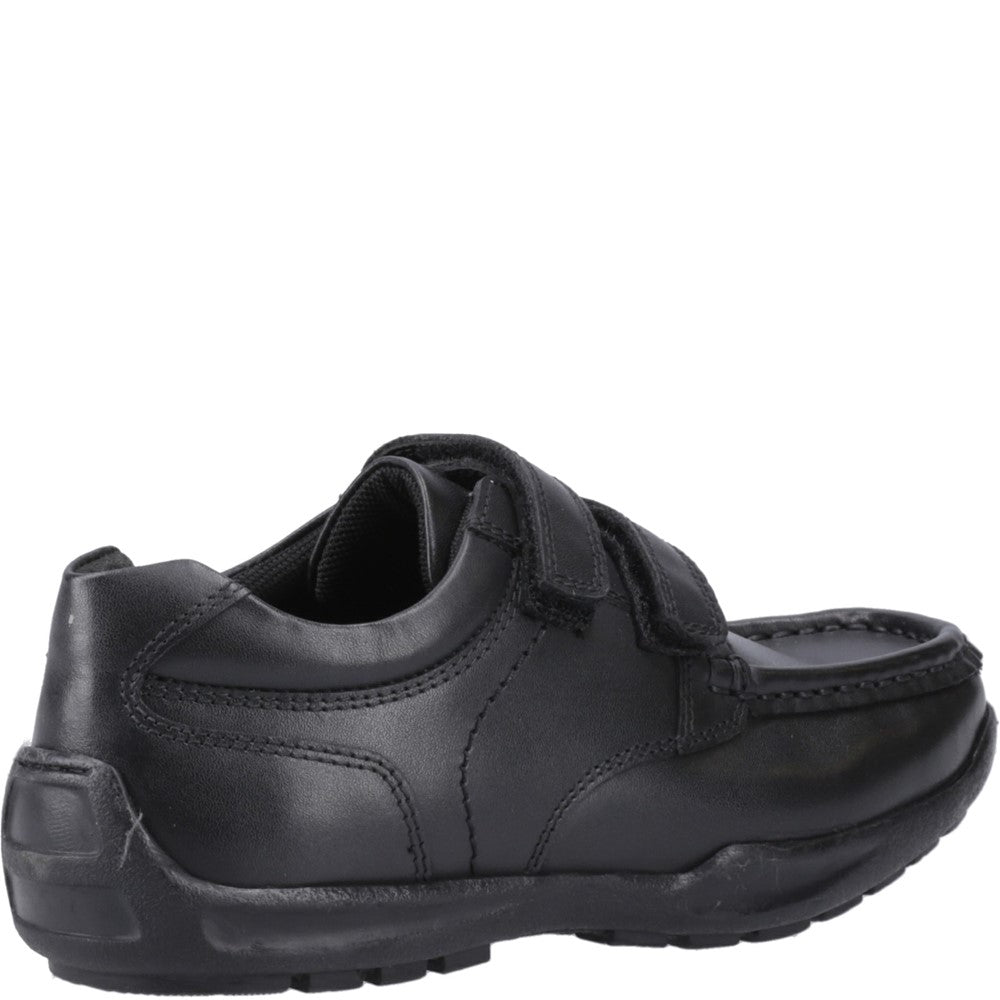 Boys BTS Black Hush Puppies Maddox Touch Fastening Snr