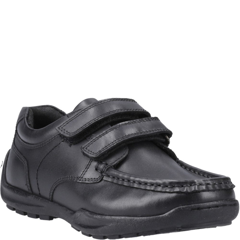 Boys BTS Black XL Hush Puppies Maddox Touch Fastening Shoe