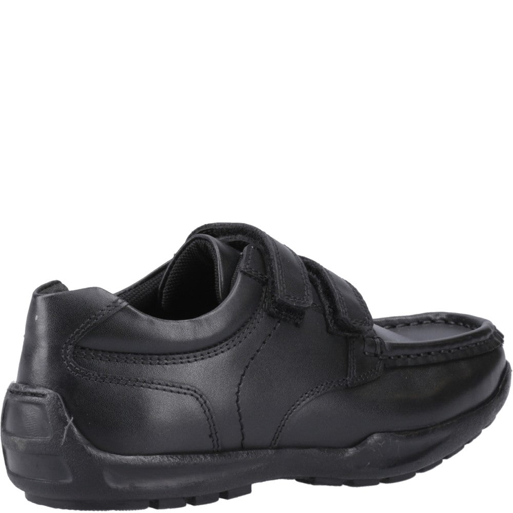 Boys BTS Black XL Hush Puppies Maddox Touch Fastening Shoe