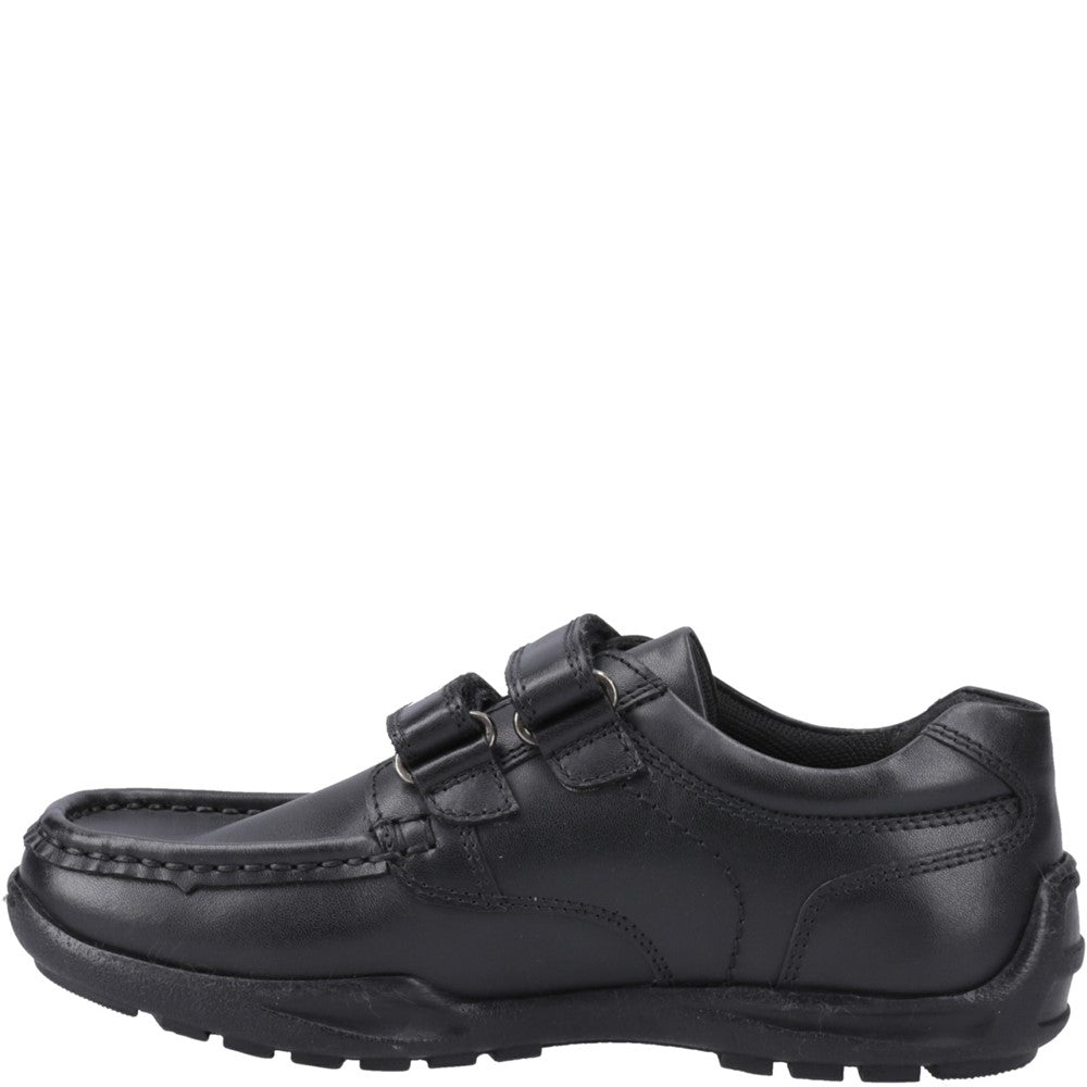 Boys BTS Black XL Hush Puppies Maddox Touch Fastening Shoe