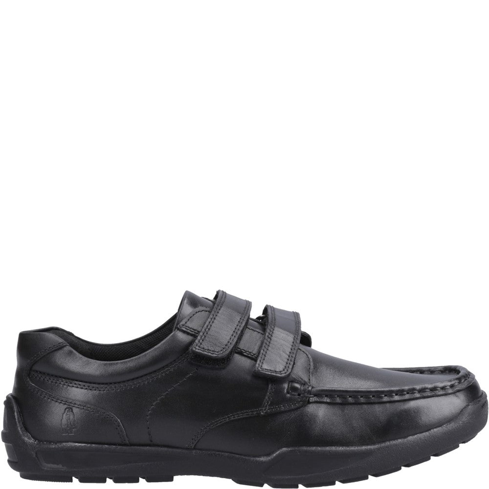Boys BTS Black XL Hush Puppies Maddox Touch Fastening Shoe
