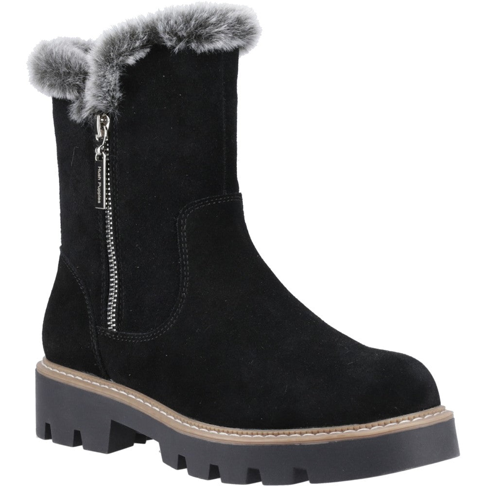 Ladies Ankle Boots Black Hush Puppies Ambre Zip Boot