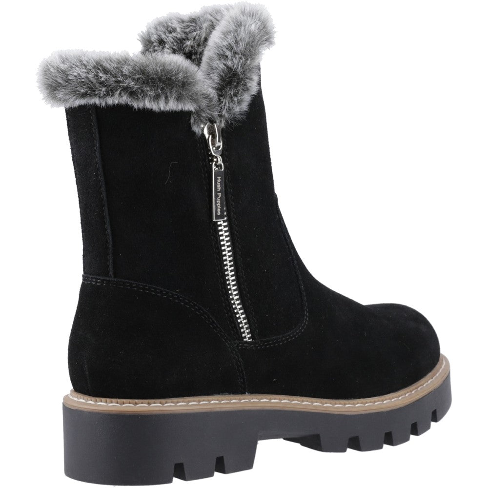 Ladies Ankle Boots Black Hush Puppies Ambre Zip Boot