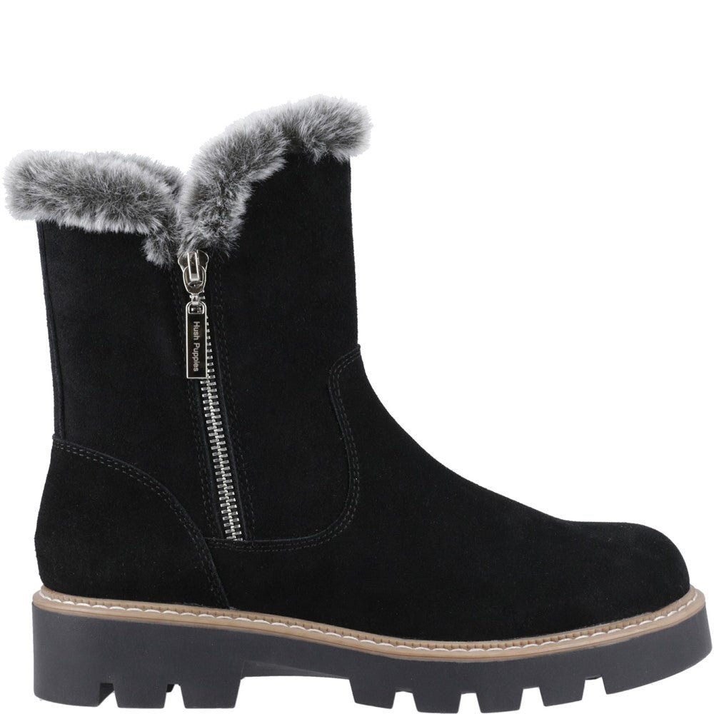 Ladies Ankle Boots Black Hush Puppies Ambre Zip Boot