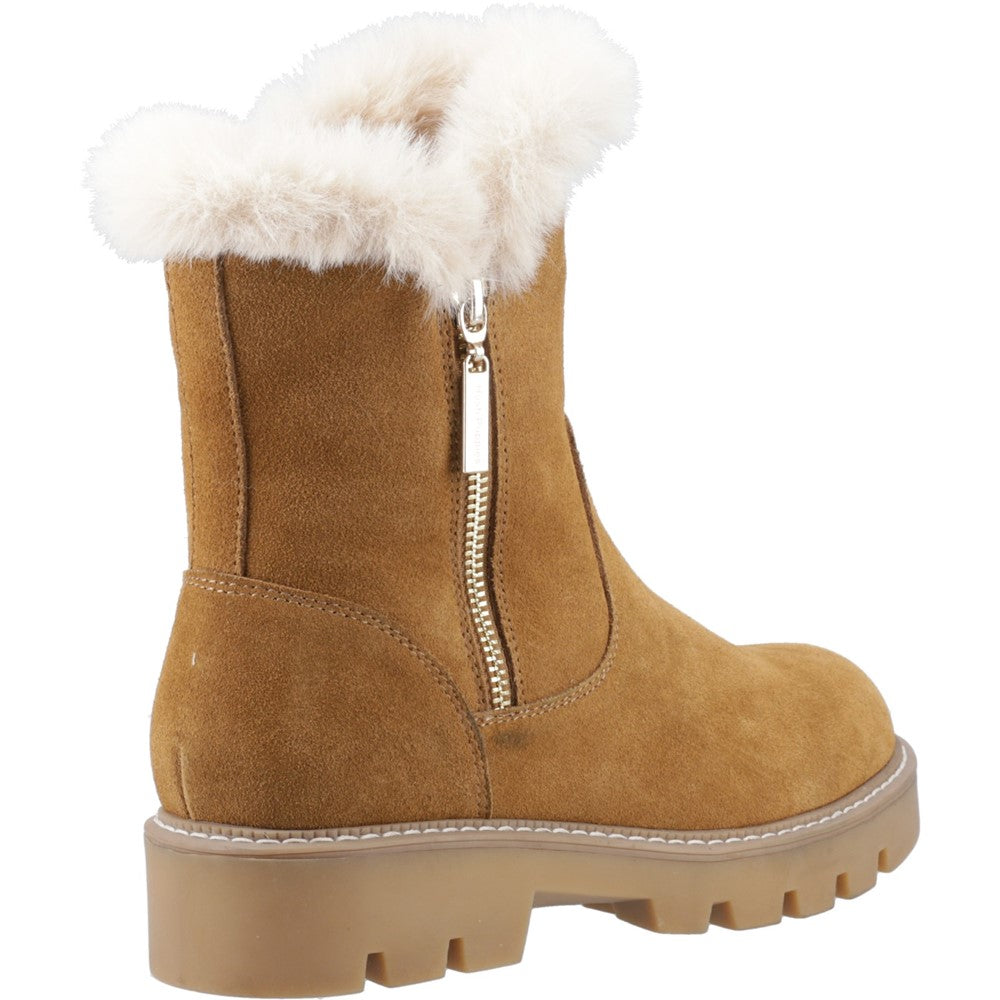 Ladies Ankle Boots Tan Hush Puppies Ambre Zip Boot