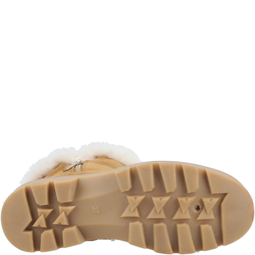 Ladies Ankle Boots Tan Hush Puppies Ambre Zip Boot