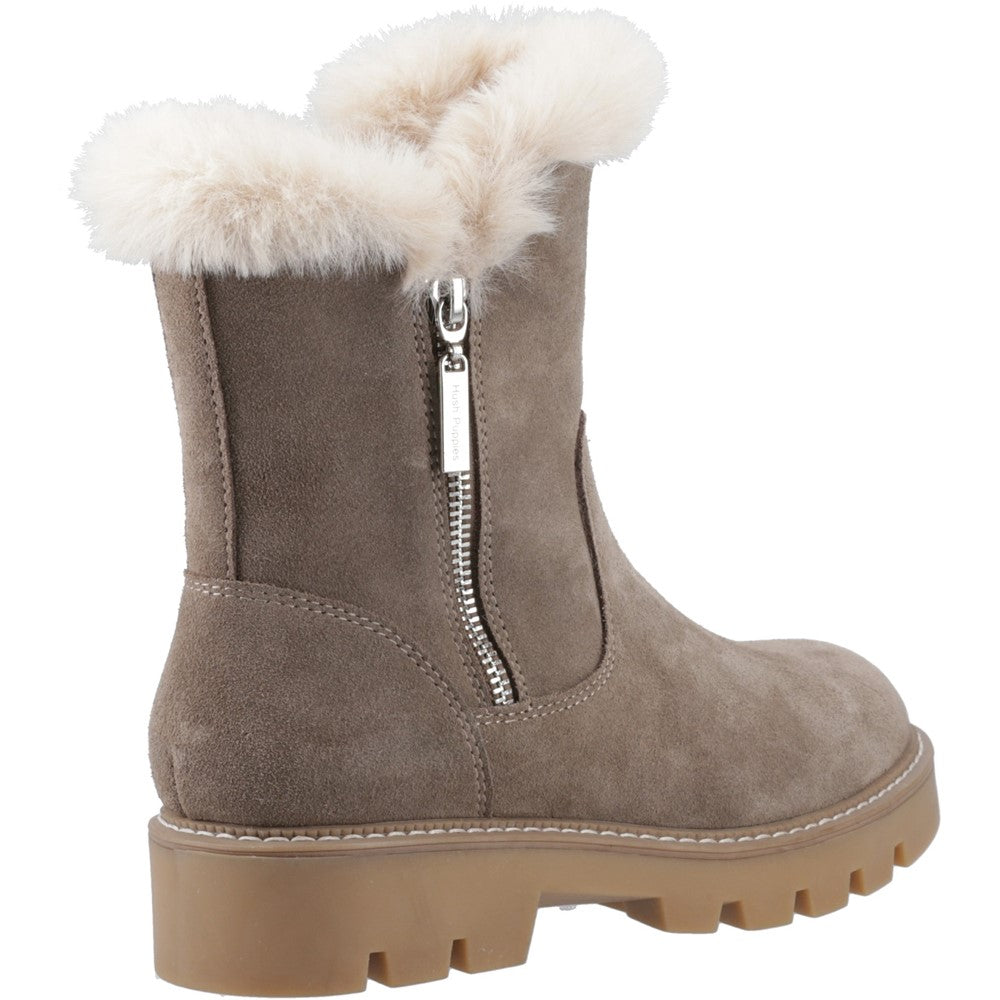 Ladies Ankle Boots Taupe Hush Puppies Ambre Zip Boot