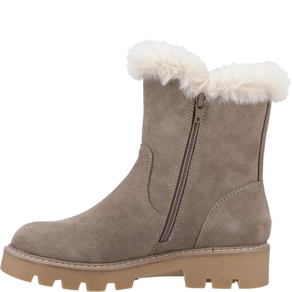 Ladies Ankle Boots Taupe Hush Puppies Ambre Zip Boot