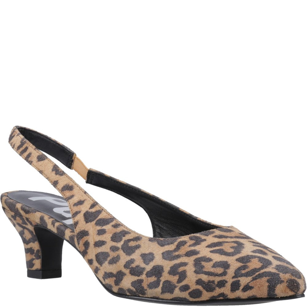 Ladies Heels Leopard Hush Puppies Nahla Kitten Heel