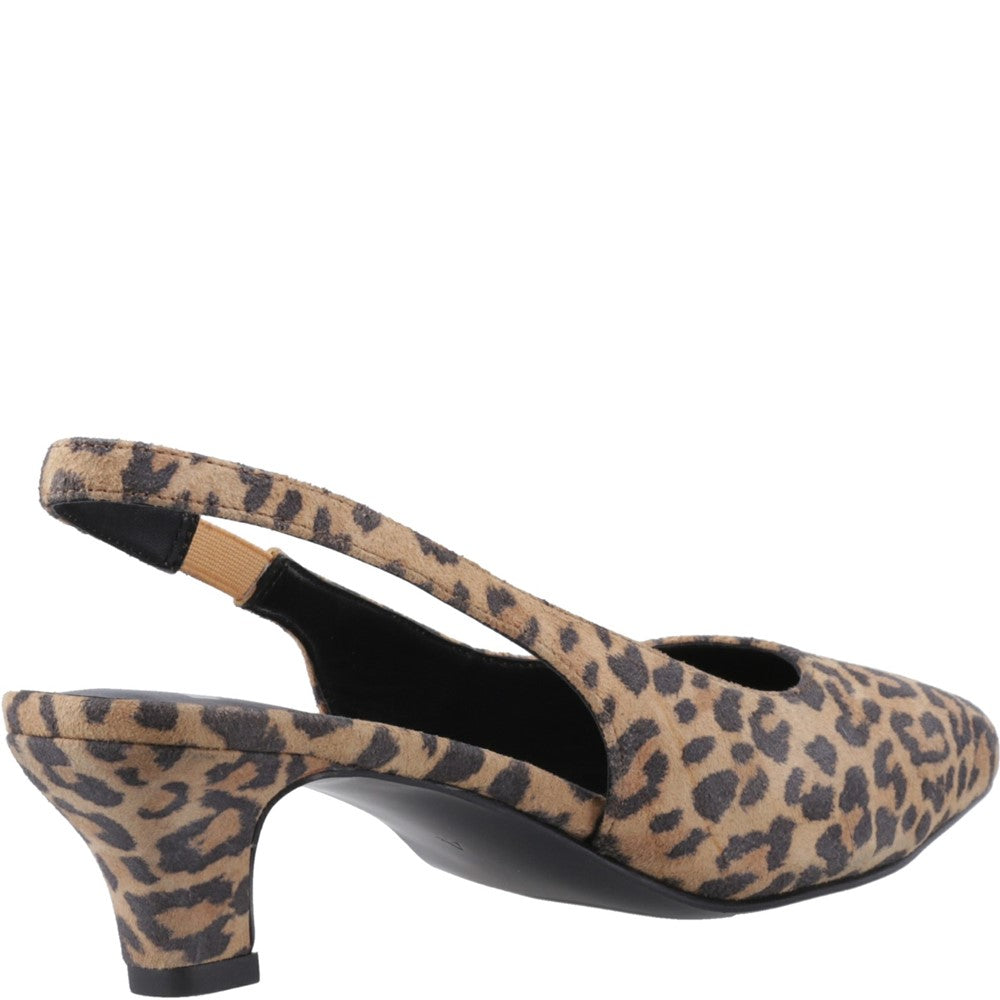 Ladies Heels Leopard Hush Puppies Nahla Kitten Heel