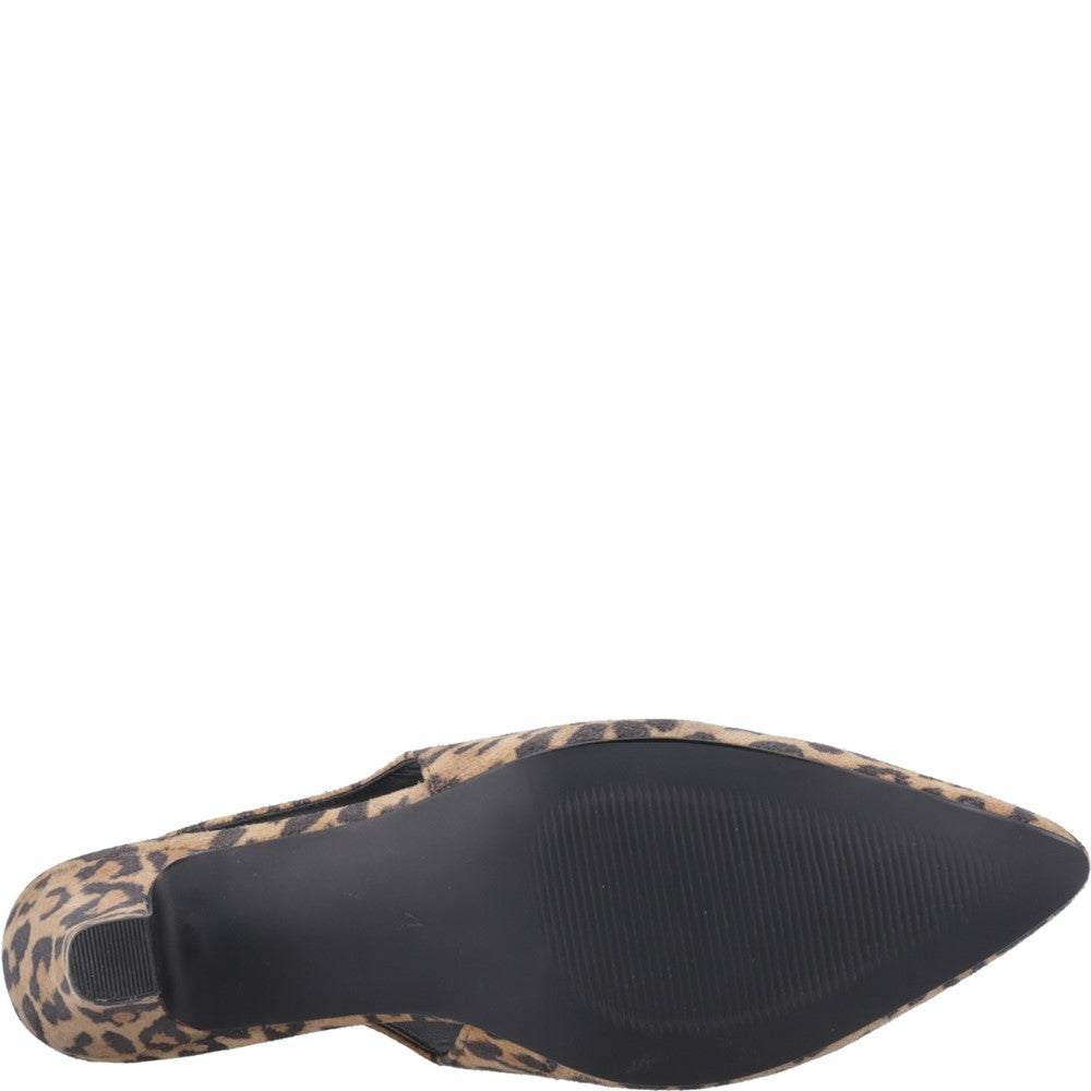 Ladies Heels Leopard Hush Puppies Nahla Kitten Heel