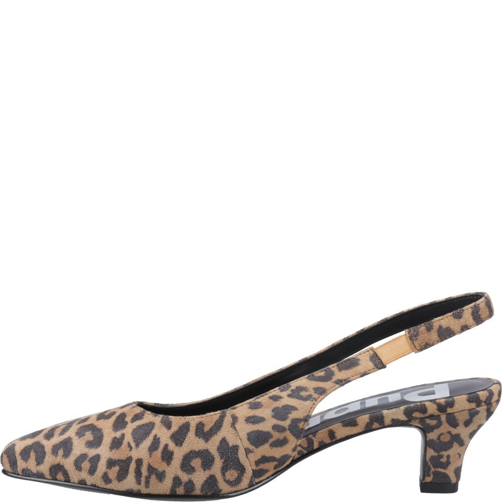 Ladies Heels Leopard Hush Puppies Nahla Kitten Heel