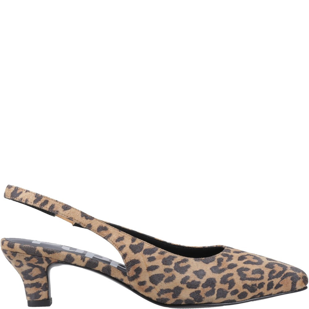 Ladies Heels Leopard Hush Puppies Nahla Kitten Heel