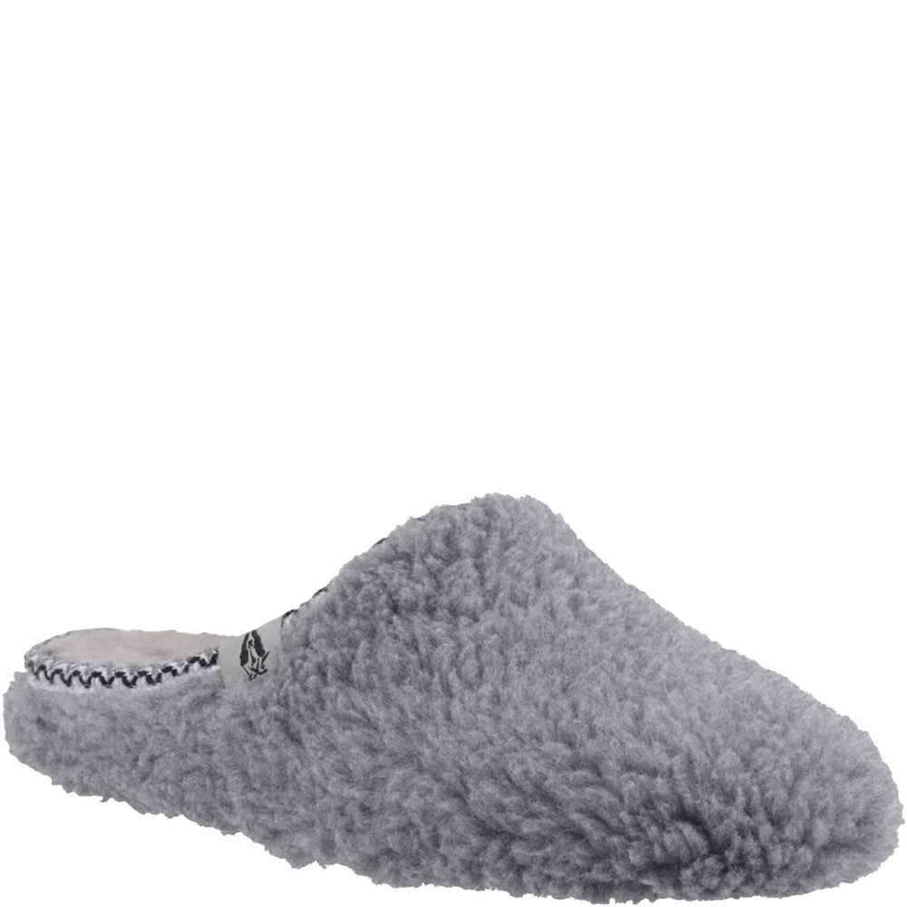 Classic Ladies Slippers Grey Hush Puppies Good Slipper Teddy Mule