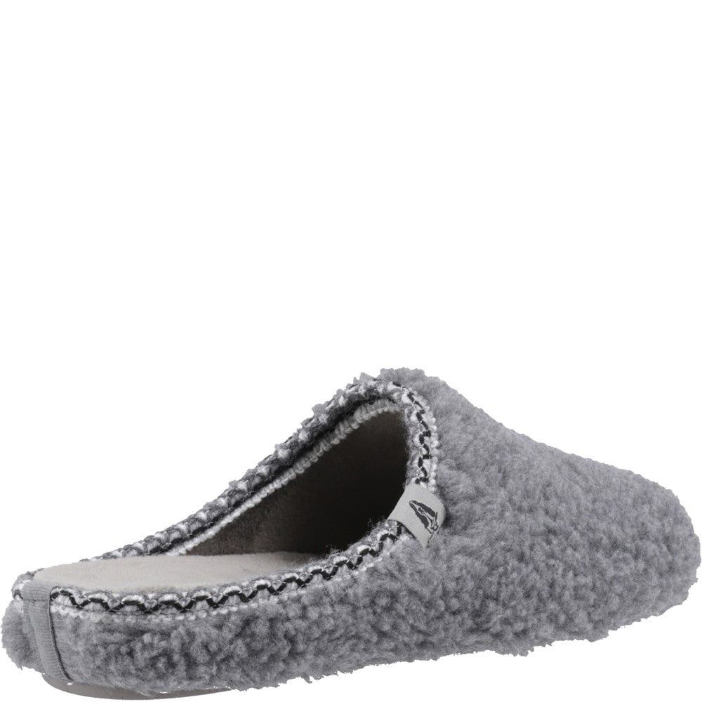 Classic Ladies Slippers Grey Hush Puppies Good Slipper Teddy Mule