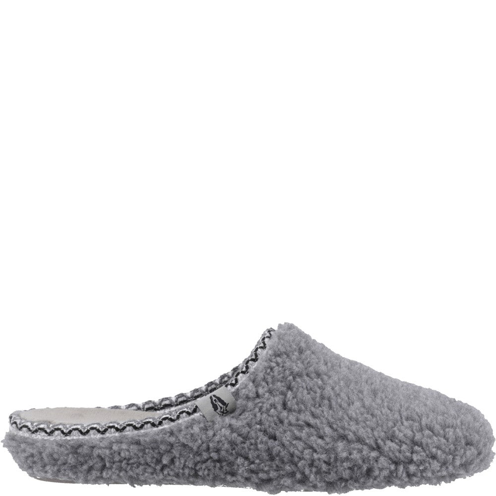 Classic Ladies Slippers Grey Hush Puppies Good Slipper Teddy Mule