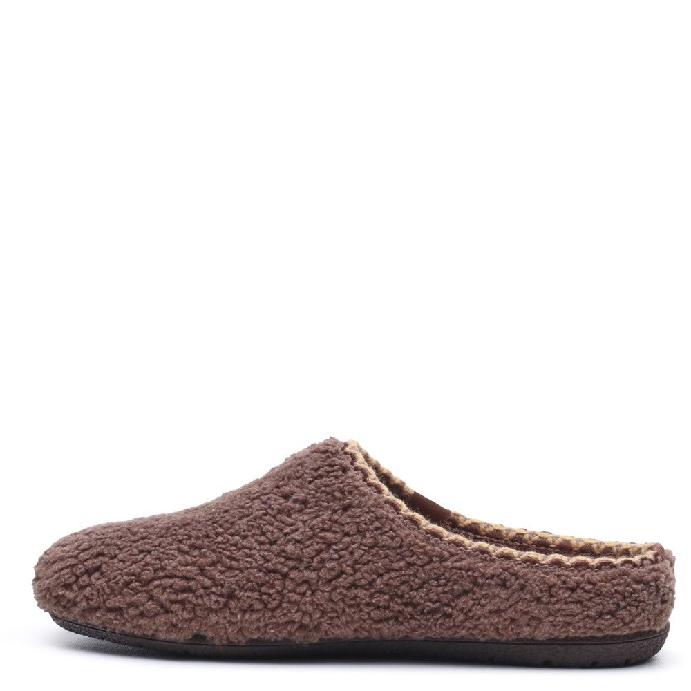 Classic Ladies Slippers Chocolate Hush Puppies Good Slipper Teddy Mule