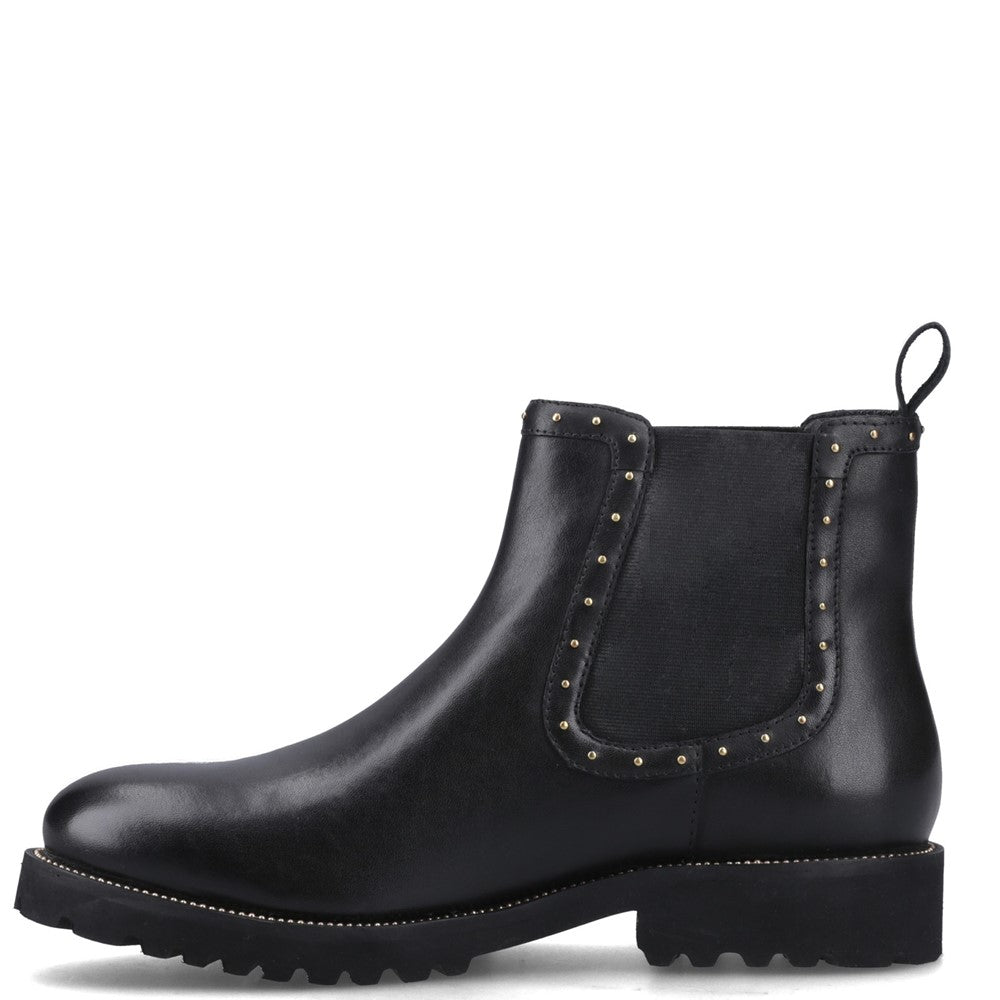 Ladies Ankle Boots Black Hush Puppies Gwyneth Stud Boot