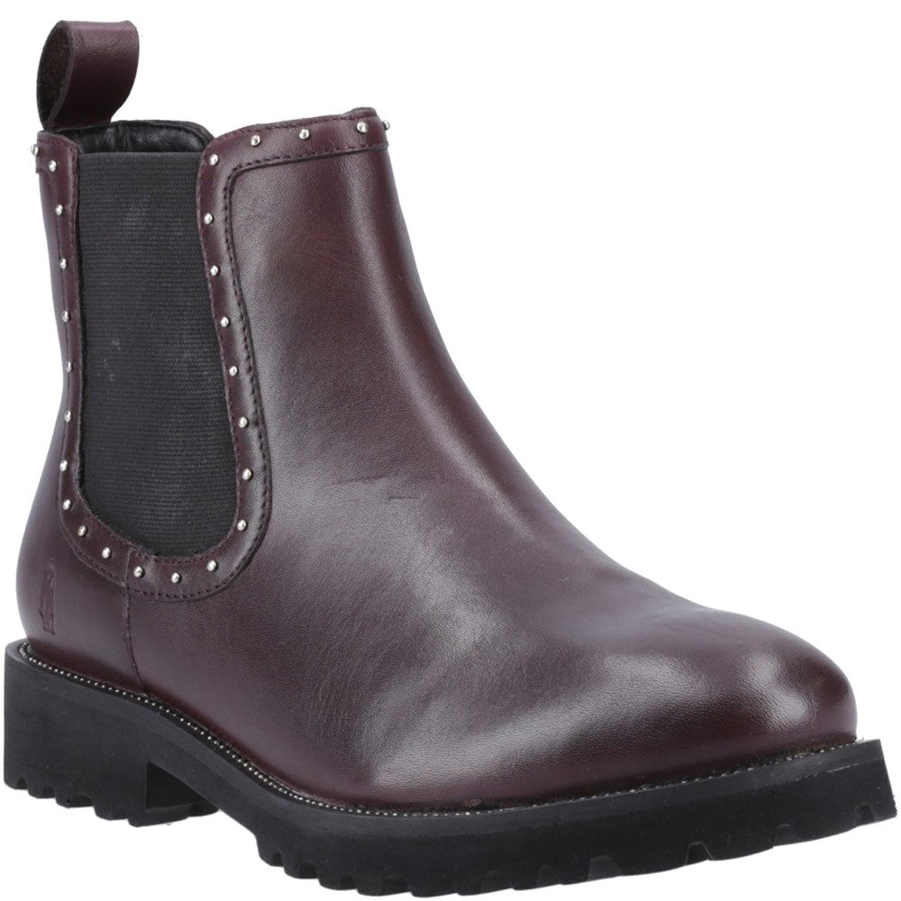 Ladies Ankle Boots Plum Hush Puppies Gwyneth Stud Boot