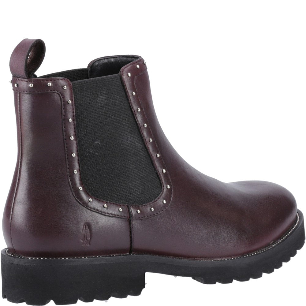 Ladies Ankle Boots Plum Hush Puppies Gwyneth Stud Boot