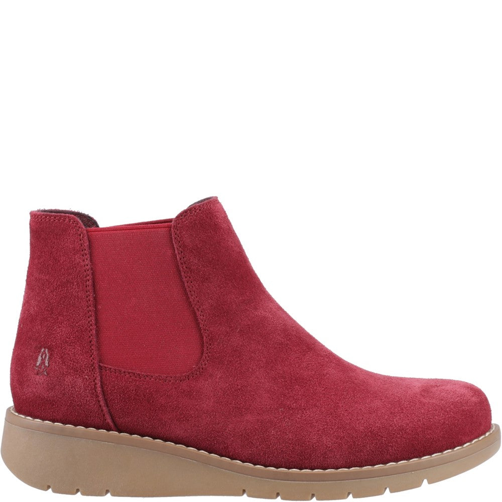 Ladies Ankle Boots Burgundy Hush Puppies Leonie Suede Boot