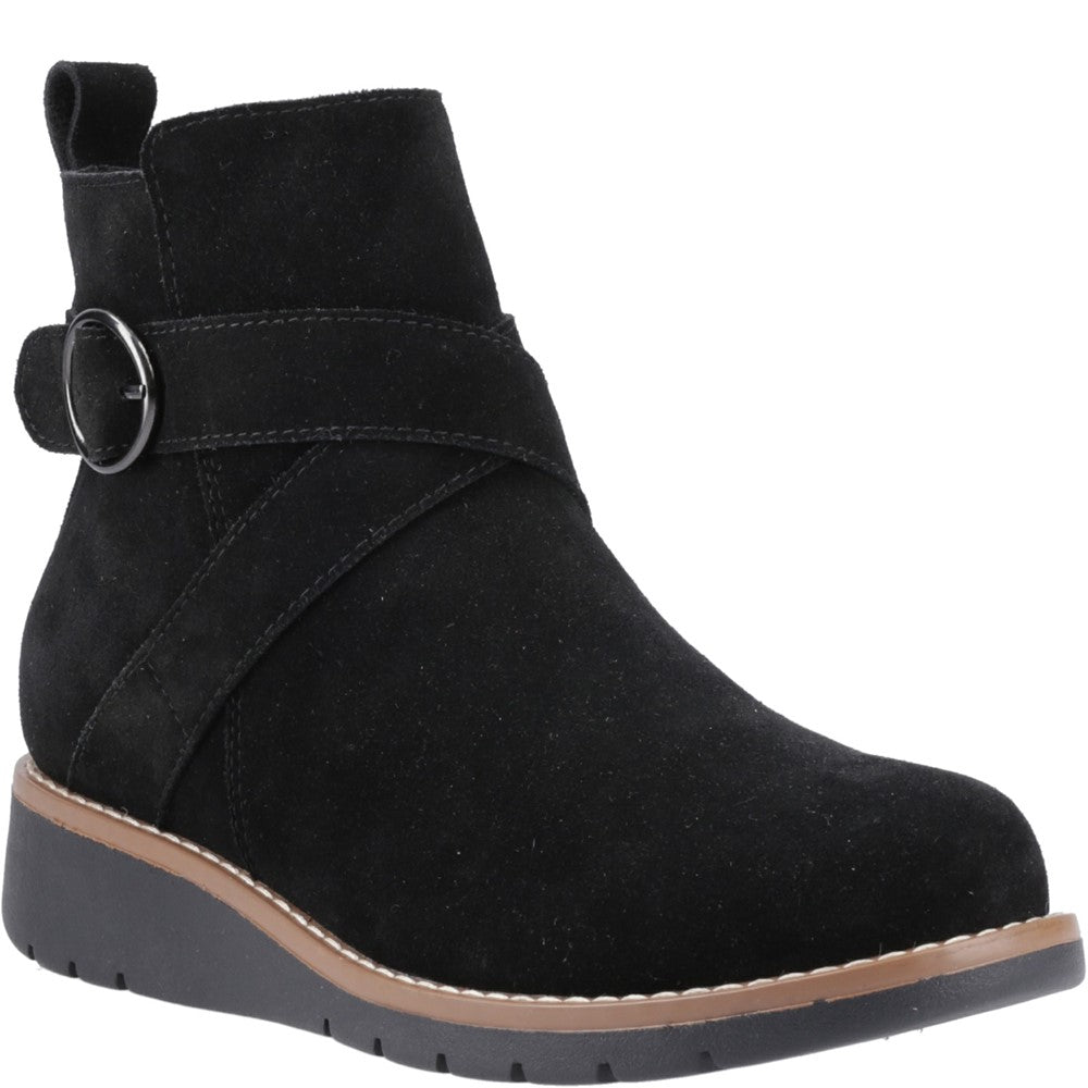Ladies Ankle Boots Black Hush Puppies Lyra Buckle Boot