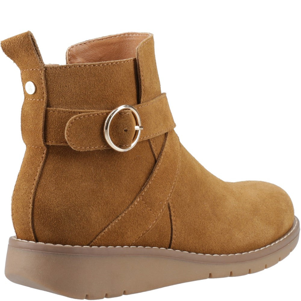 Ladies Ankle Boots Tan Hush Puppies Lyra Buckle Boot