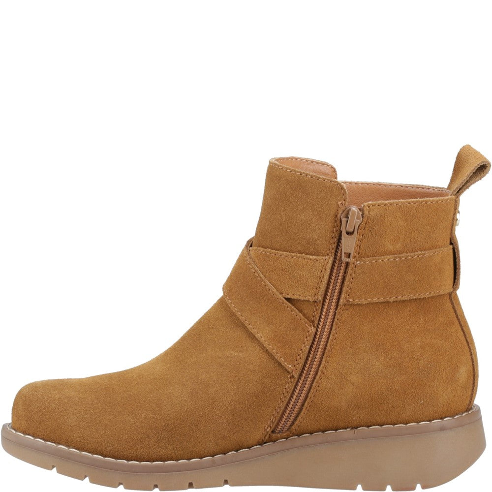 Ladies Ankle Boots Tan Hush Puppies Lyra Buckle Boot