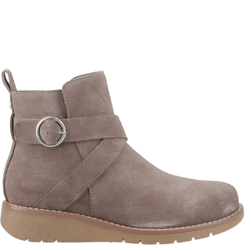 Ladies Ankle Boots Taupe Hush Puppies Lyra Buckle Boot