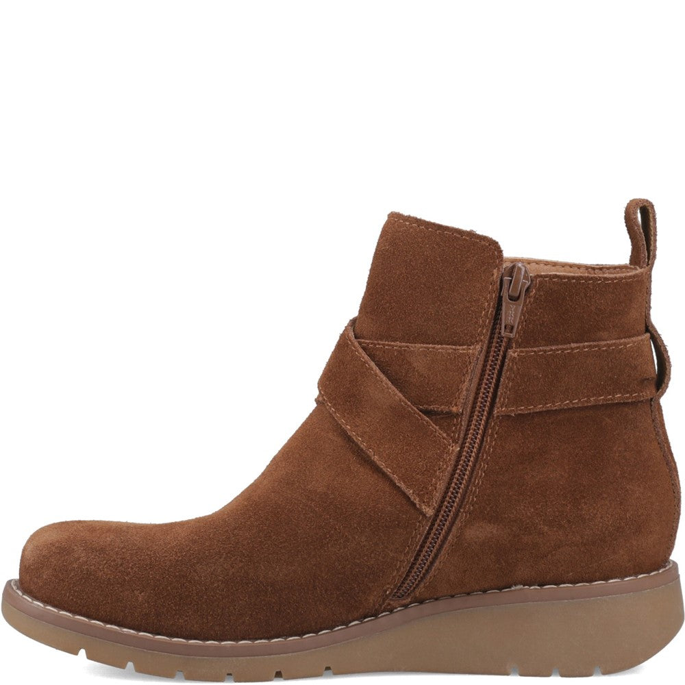 Ladies Ankle Boots Brown Hush Puppies Lyra Buckle Boot