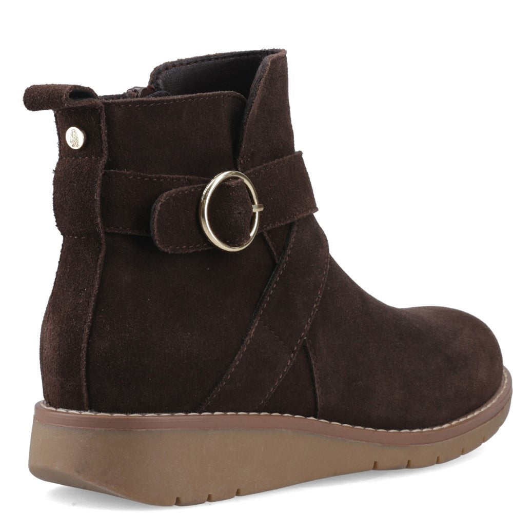 Ladies Ankle Boots Chocolate Hush Puppies Lyra Buckle Boot