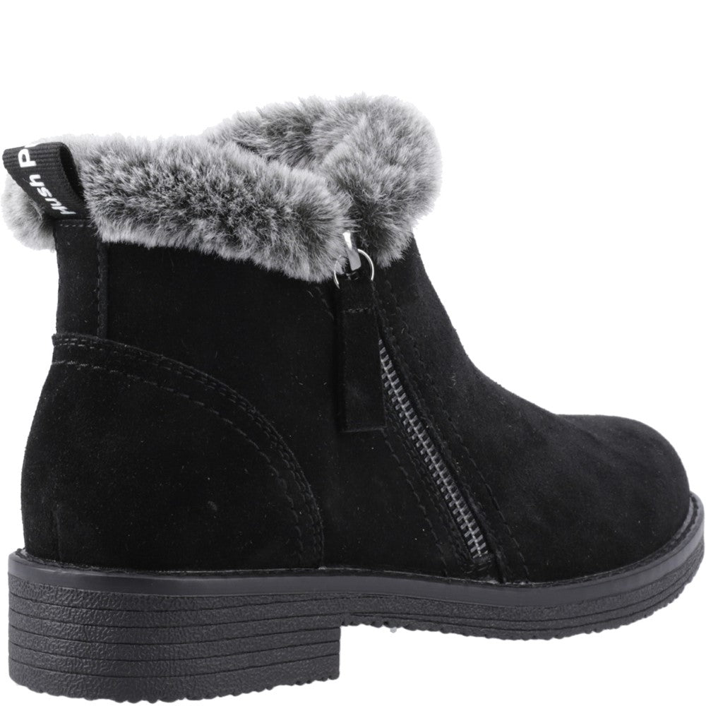 Ladies Ankle Boots Black Hush Puppies Marnie Zip Boot