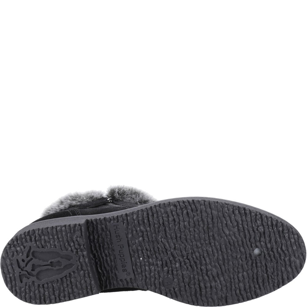 Ladies Ankle Boots Black Hush Puppies Marnie Zip Boot