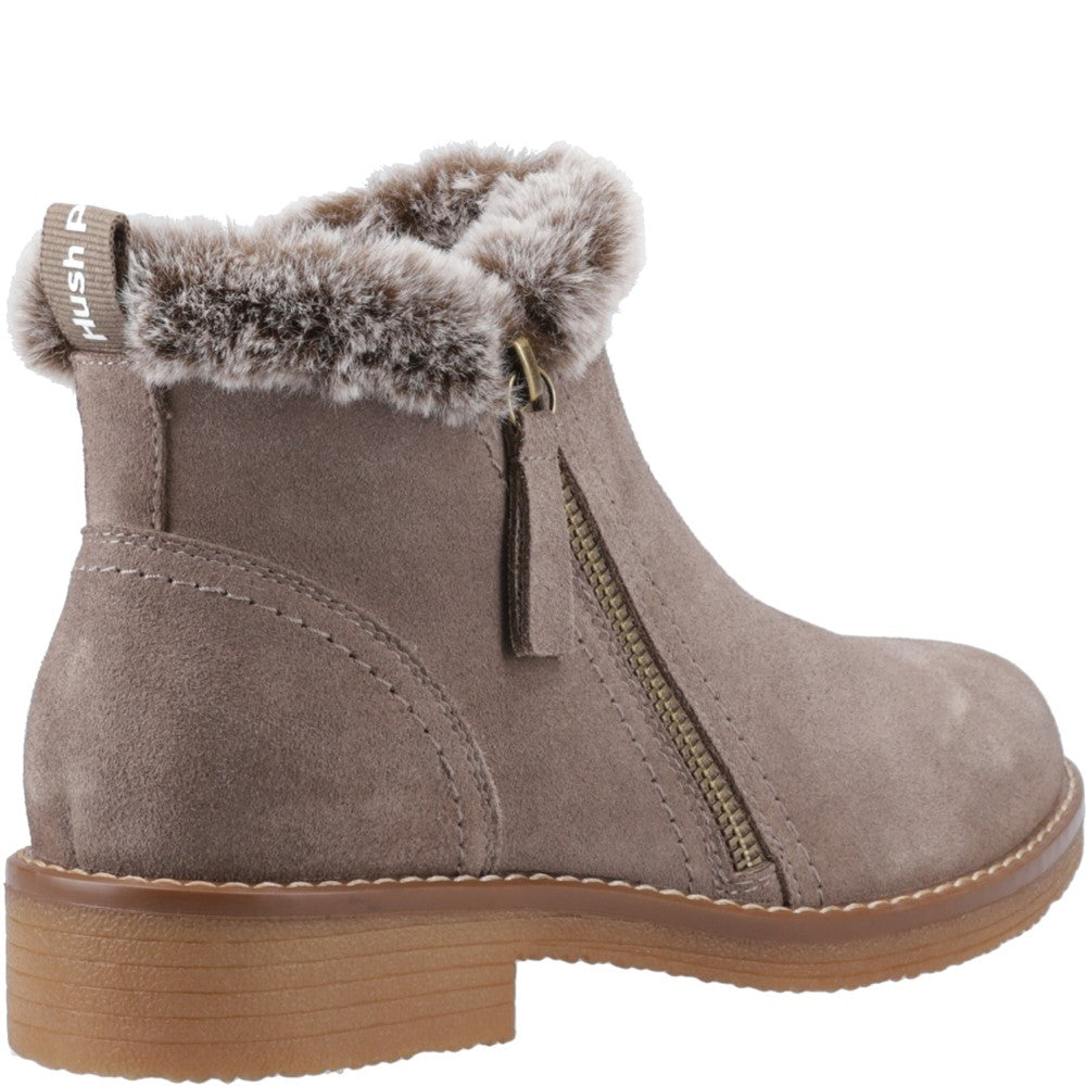 Ladies Ankle Boots Taupe Hush Puppies Marnie Zip Boot