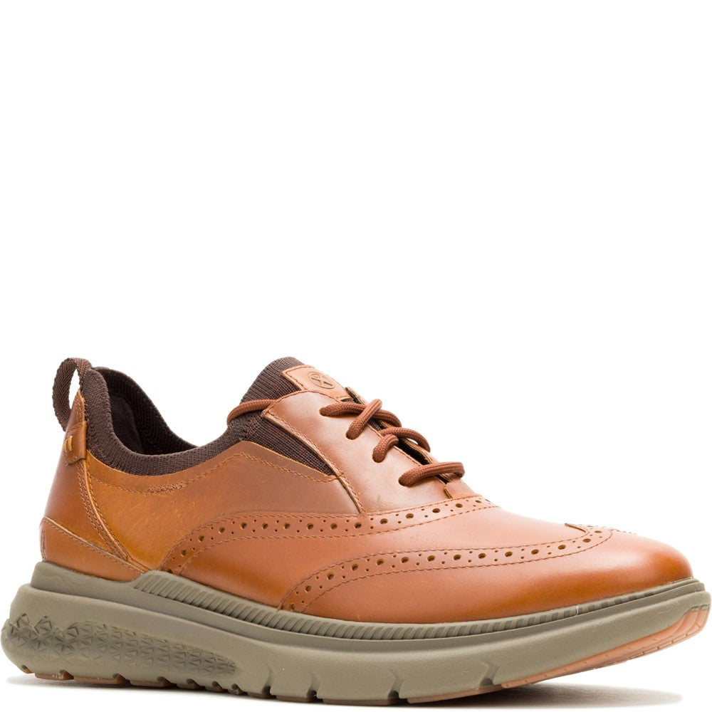 Mens Sports Cognac Hush Puppies Excel Wingtip