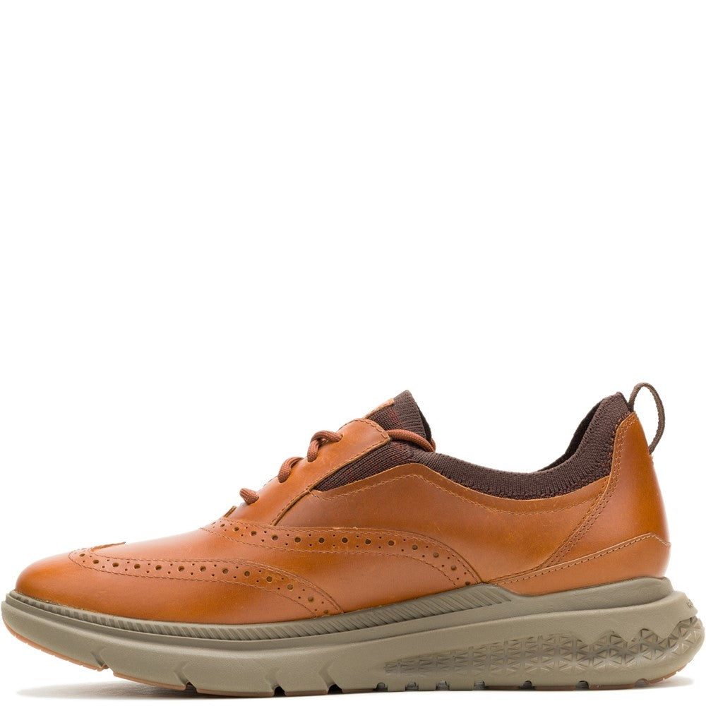 Mens Sports Cognac Hush Puppies Excel Wingtip