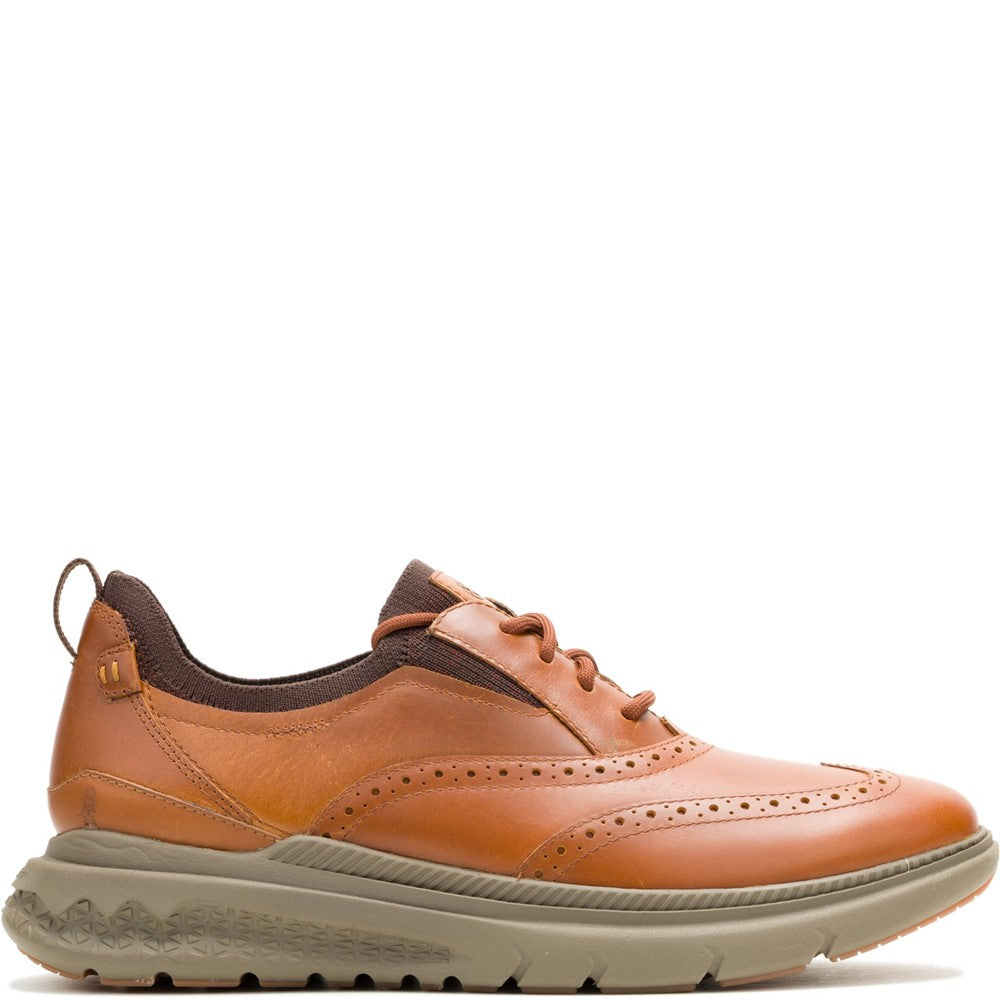 Mens Sports Cognac Hush Puppies Excel Wingtip