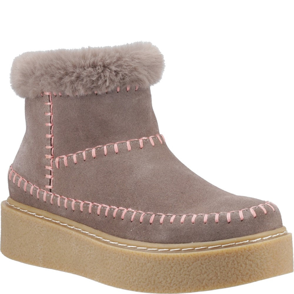 Ladies Ankle Boots Taupe Hush Puppies Brielle Stitch Boot