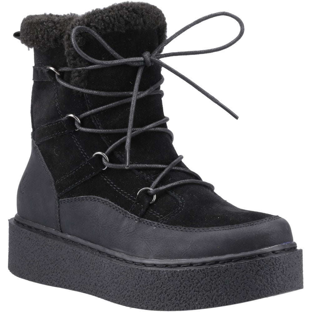 Ladies Ankle Boots Black Hush Puppies Bronte Ski Boot