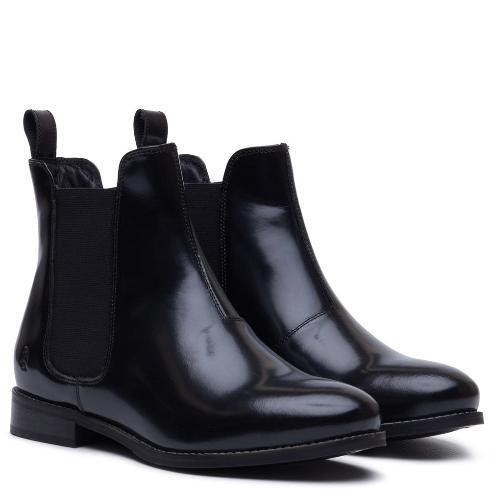 Ladies Ankle Boots Black Hi-Shine Hush Puppies Colette Boot