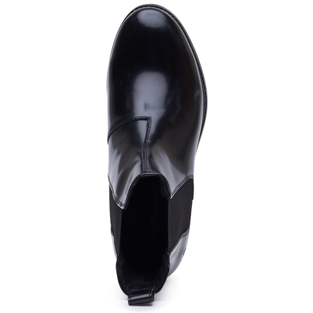 Ladies Ankle Boots Black Hi-Shine Hush Puppies Colette Boot