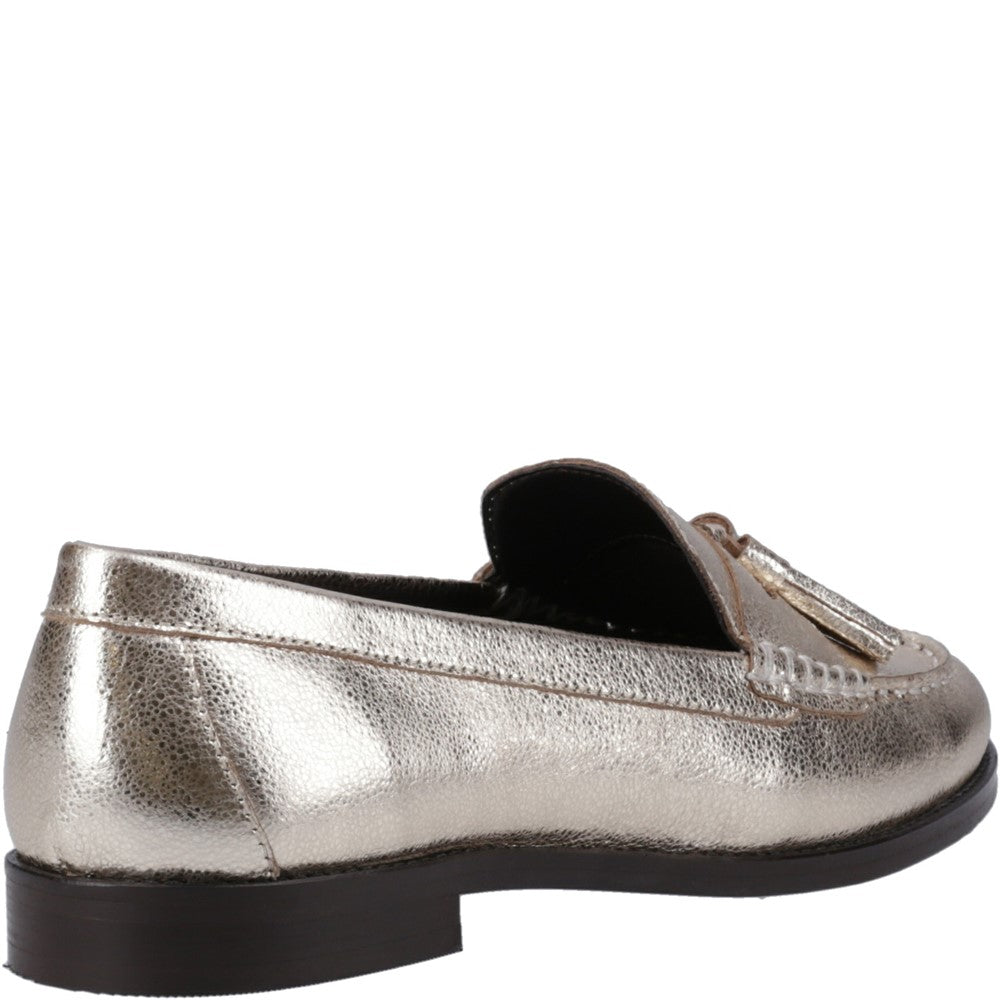 Slip On Ladies Shoes Gold Hush Puppies Connie Tassel Loafer