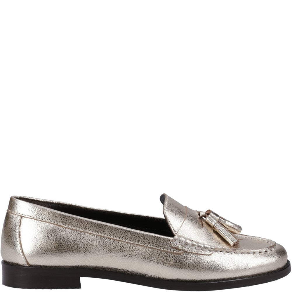 Slip On Ladies Shoes Gold Hush Puppies Connie Tassel Loafer
