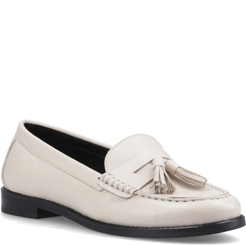 Slip On Ladies Shoes Cream Hush Puppies Connie Tassel Loafer