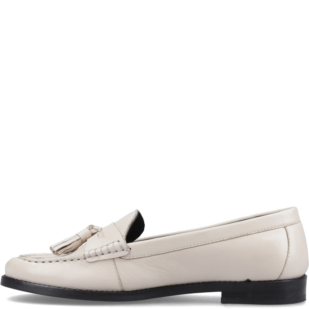 Slip On Ladies Shoes Cream Hush Puppies Connie Tassel Loafer