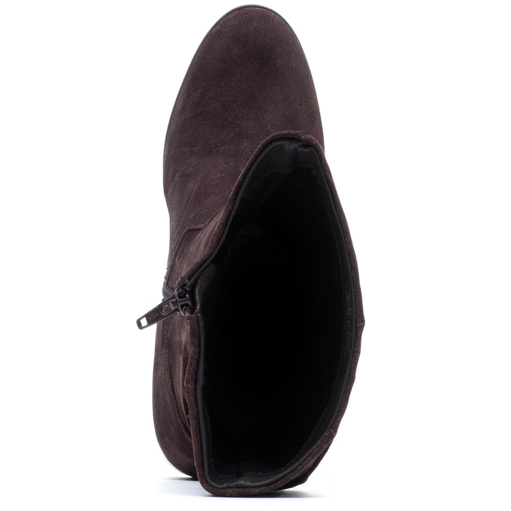 Ladies Long Boots Chocolate Hush Puppies Cosima Ruched Boot