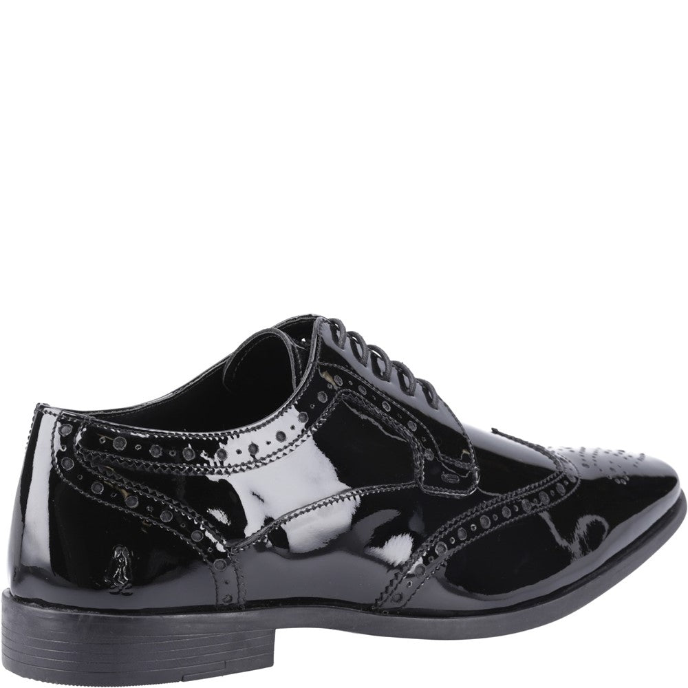 Mens Formal Lace Up Shoes Black Hush Puppies Elliot Brogue Patent