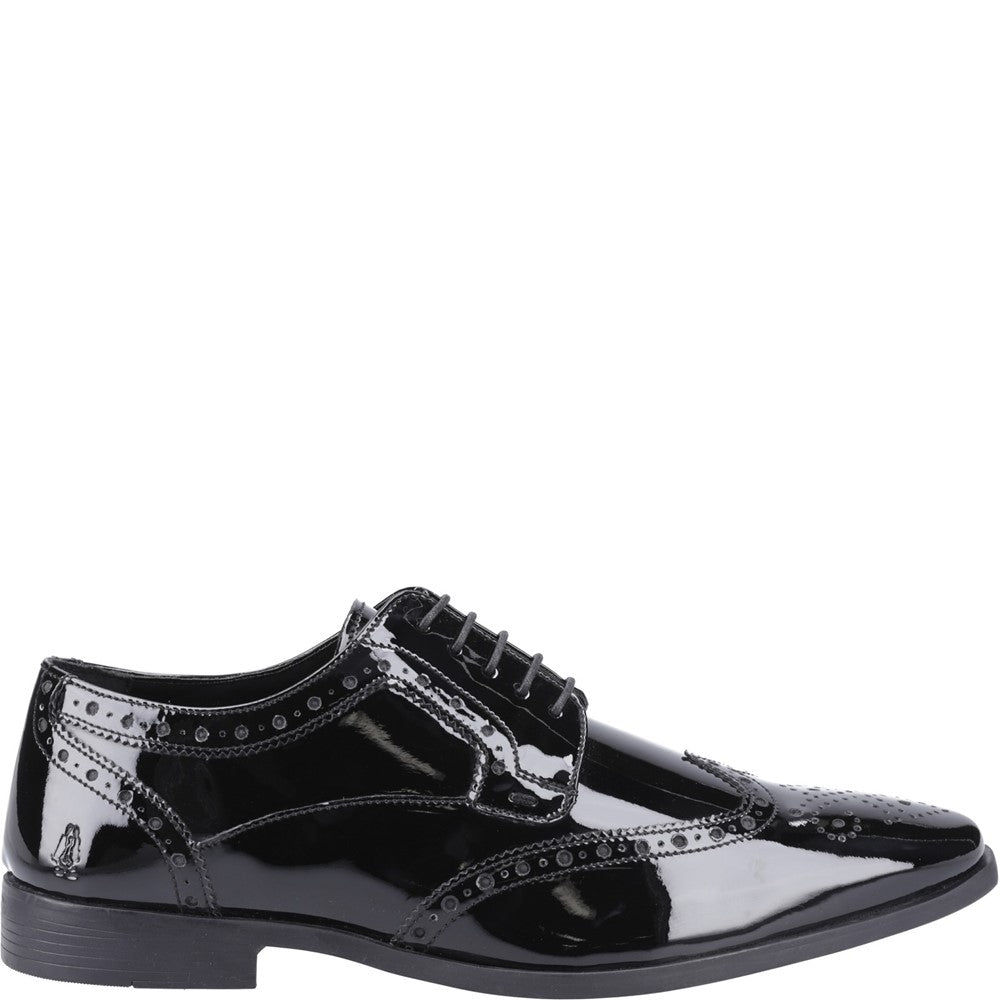 Mens Formal Lace Up Shoes Black Hush Puppies Elliot Brogue Patent
