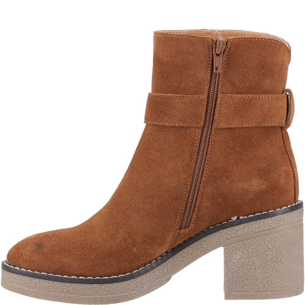 Ladies Ankle Boots Tan Hush Puppies Fearne Buckle Boot