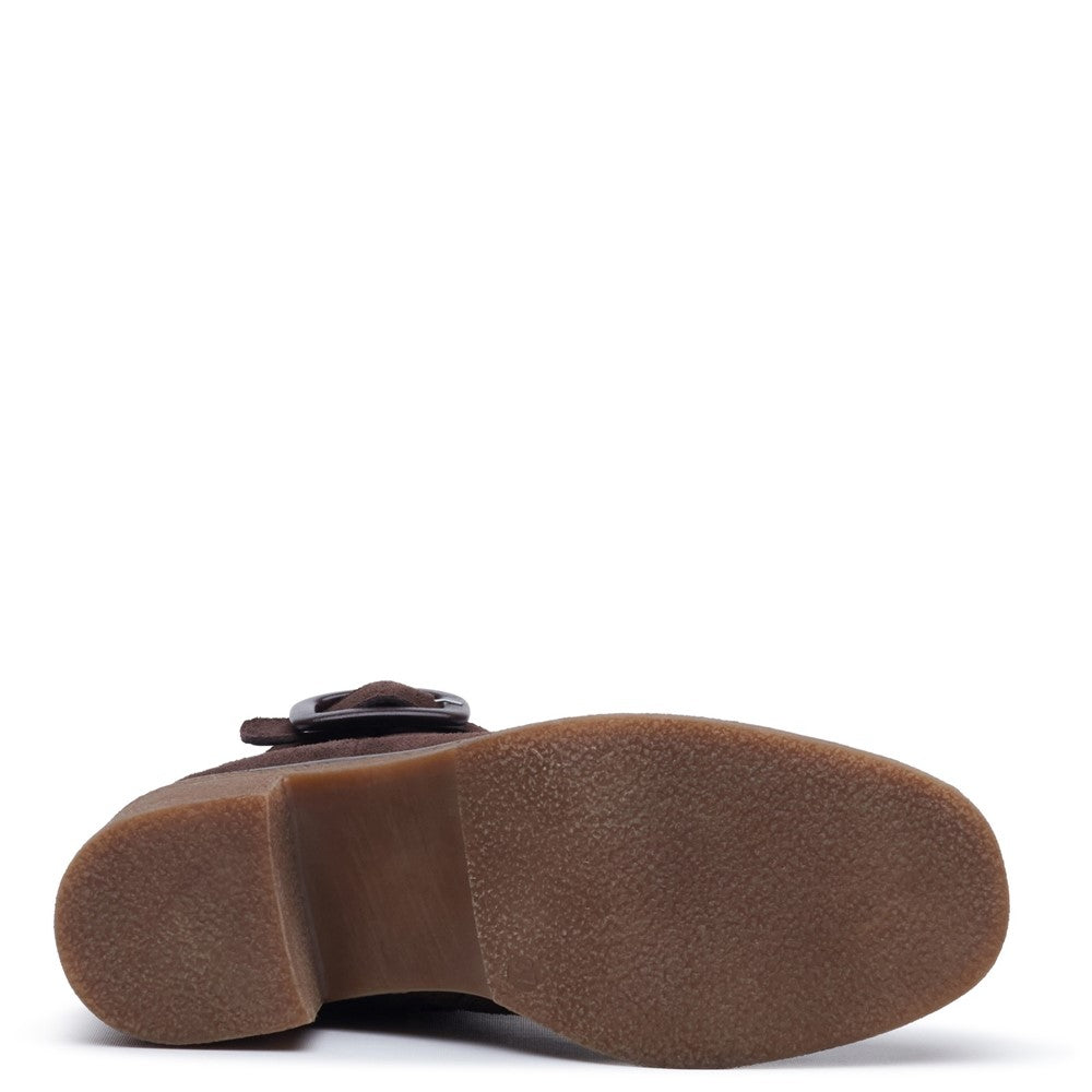 Ladies Ankle Boots Chocolate Hush Puppies Fearne Buckle Boot